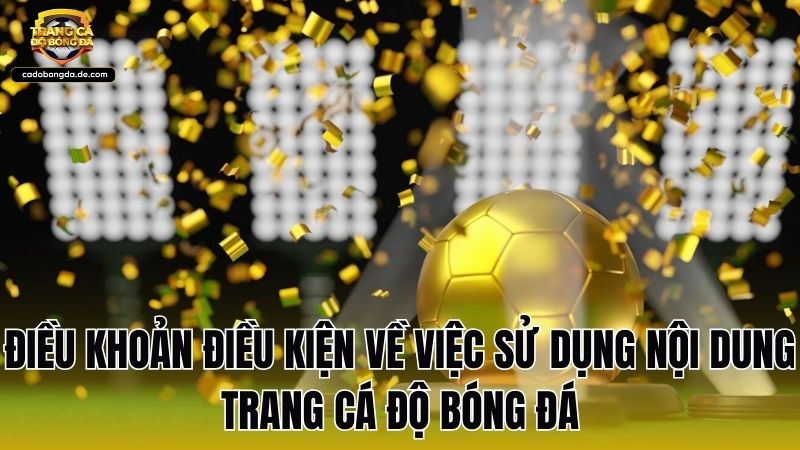 Điều khoản điều kiện về việc sử dụng nội dung Trang Cá Độ Bóng Đá