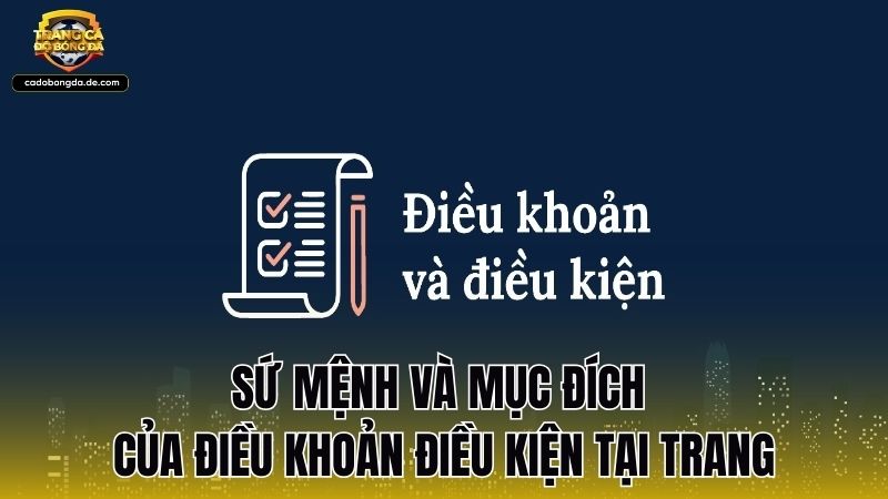 Sứ mệnh và mục đích của Điều khoản điều kiện tại trang
